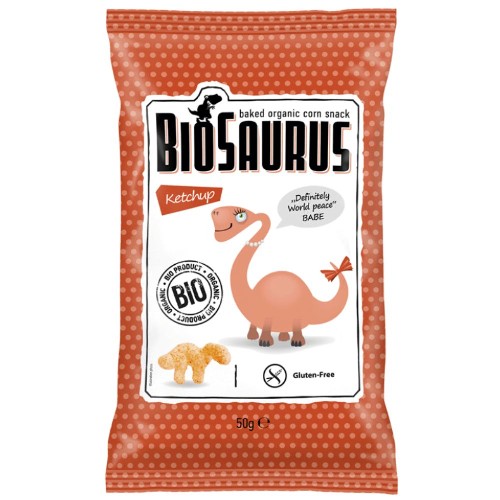 Pufuleti din porumb cu Ketchup Eco, 50g, Biosaurus