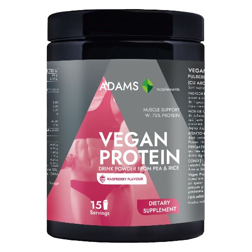 Proteina vegana (zmeura), 454gr, Adams