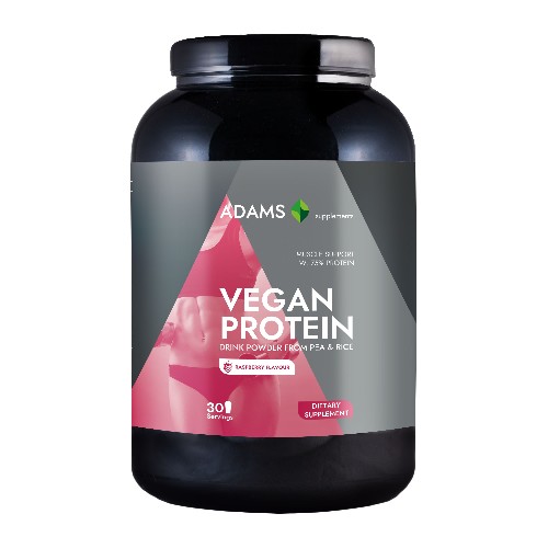 Vegan Protein (zmeura), 908gr, Adams