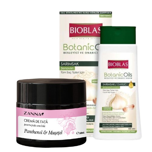 Pachet Crema pentru piele sensibila cu Panthenol + Sampon Botanics Oils