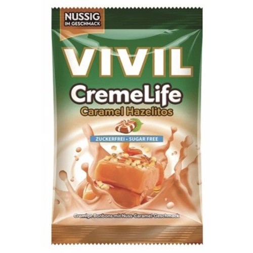 Bomboane Cremoase cu Aroma de Caramel si Alune fara Zahar 110gr, Vivil